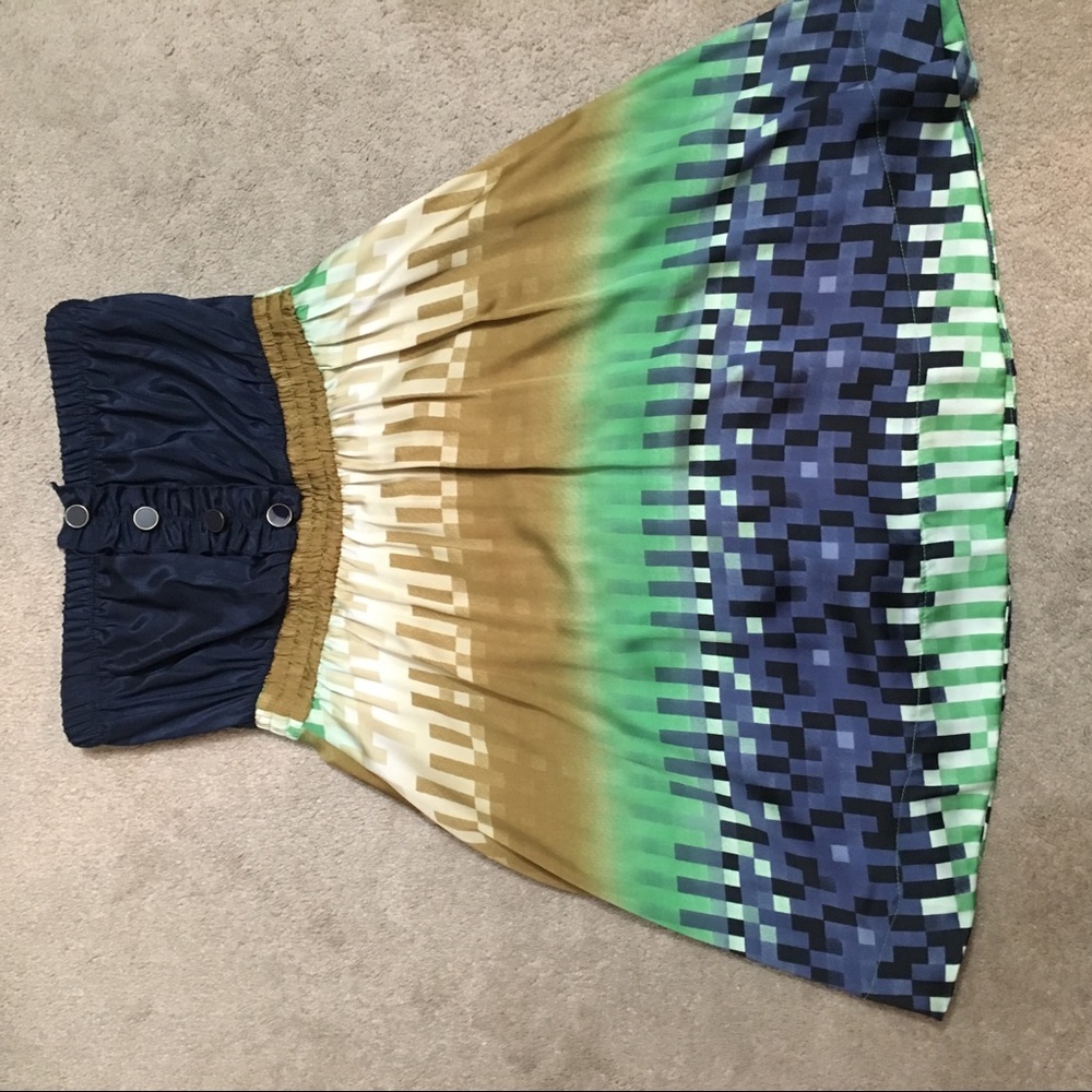 Multicolored strapless dress